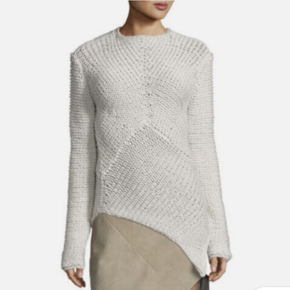 Narciso Rodriguez 100% Cashmere Asymmetric Pullover Sweater